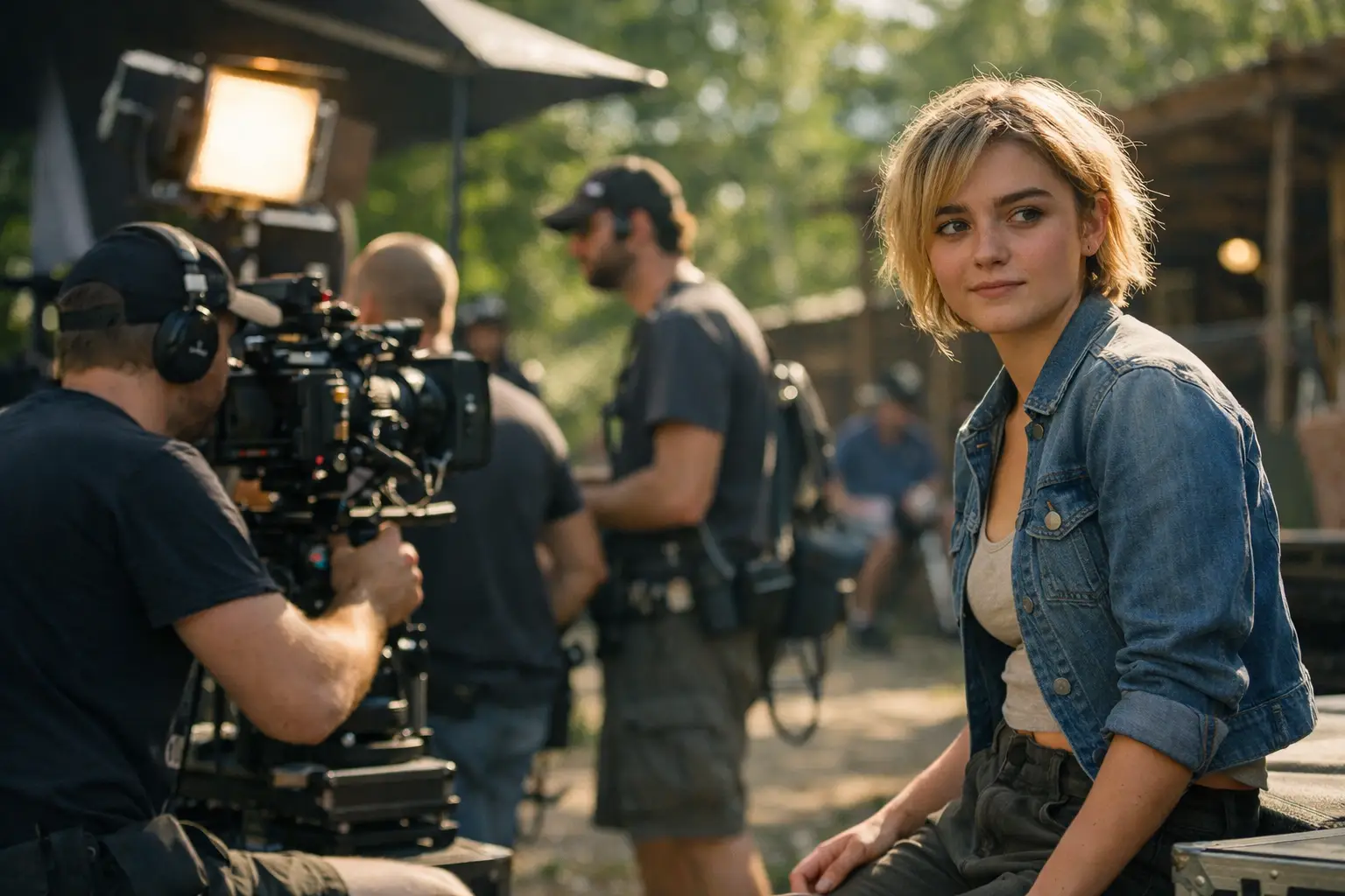 Maisie Williams filming new show behind the scenes celebrity snapshots